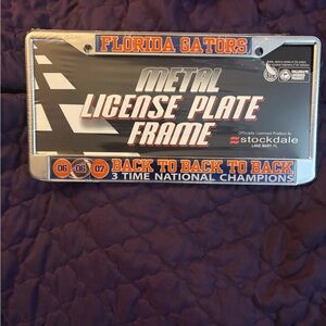 Florida Gators Metal License Plate Frame - Silver and Orange